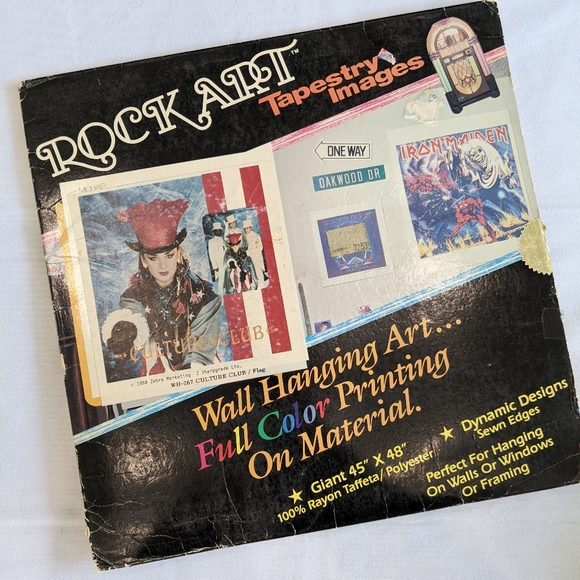 Vintage Rare Culture Club New Wave Band Retro 80s Wall Tapestry with Sleeve - Picture 2 of 6